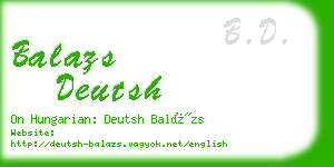 balazs deutsh business card